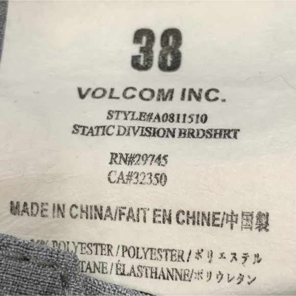 Volcom‎ Trunks Mens Size 38 Gray Stripes Unlined Static Division Boardshorts - Picture 3 of 10